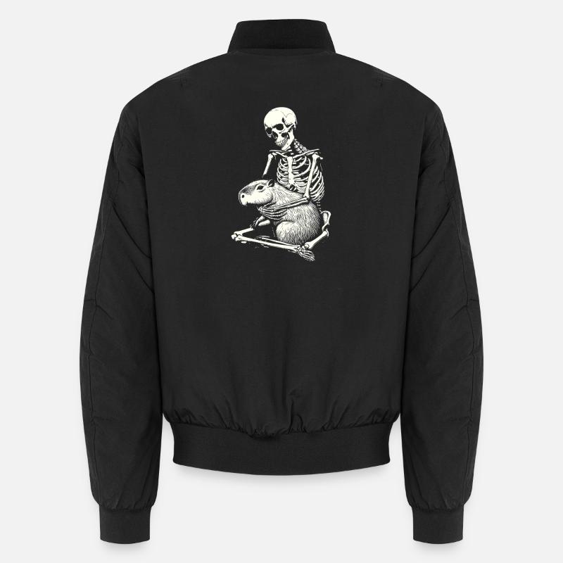 Capybara squelette étreignant Bomber unisexe