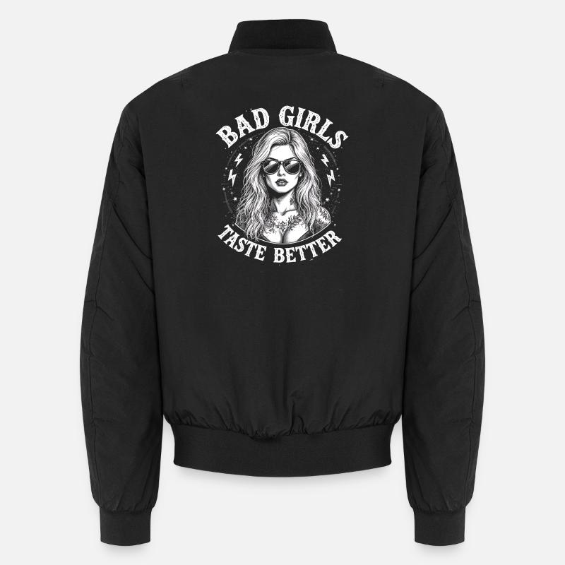Böse Mädchen schmecken besser Tätowierte Mädchen B Unisex Bomberjacke