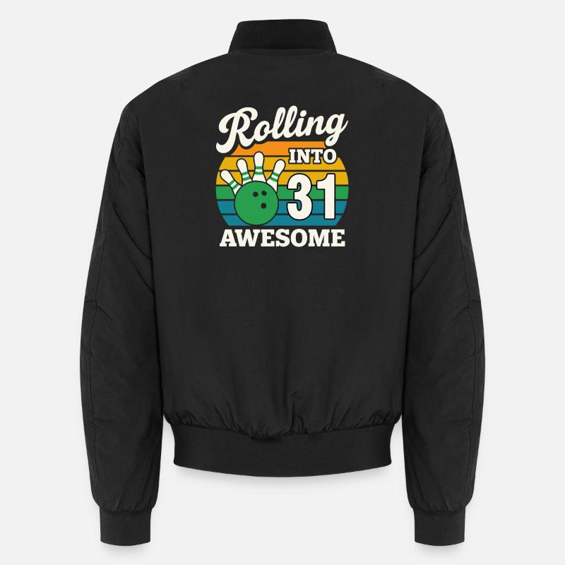 Retro Bowling 31e anniversaire Design - Bomber unisexe - noir