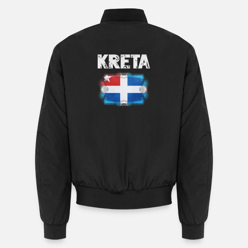 Kreta Flagge Design mit Wasserfarben-Effekt Unisex Bomberjacke