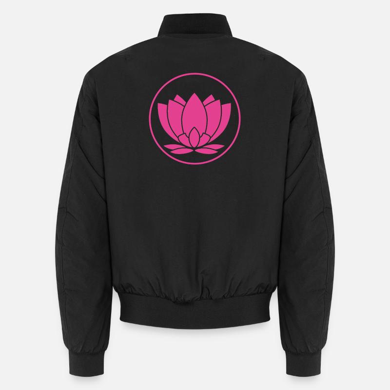 Lotus Blume pink Design - Unisex Bomberjacke - Schwarz