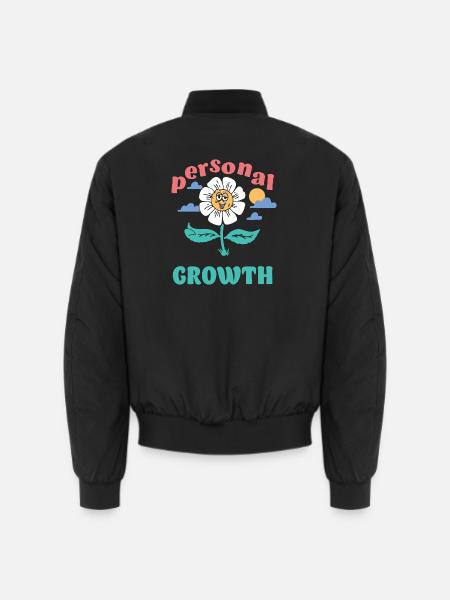 Personal Growth Daisy - Unisex Bomber Jacket - black