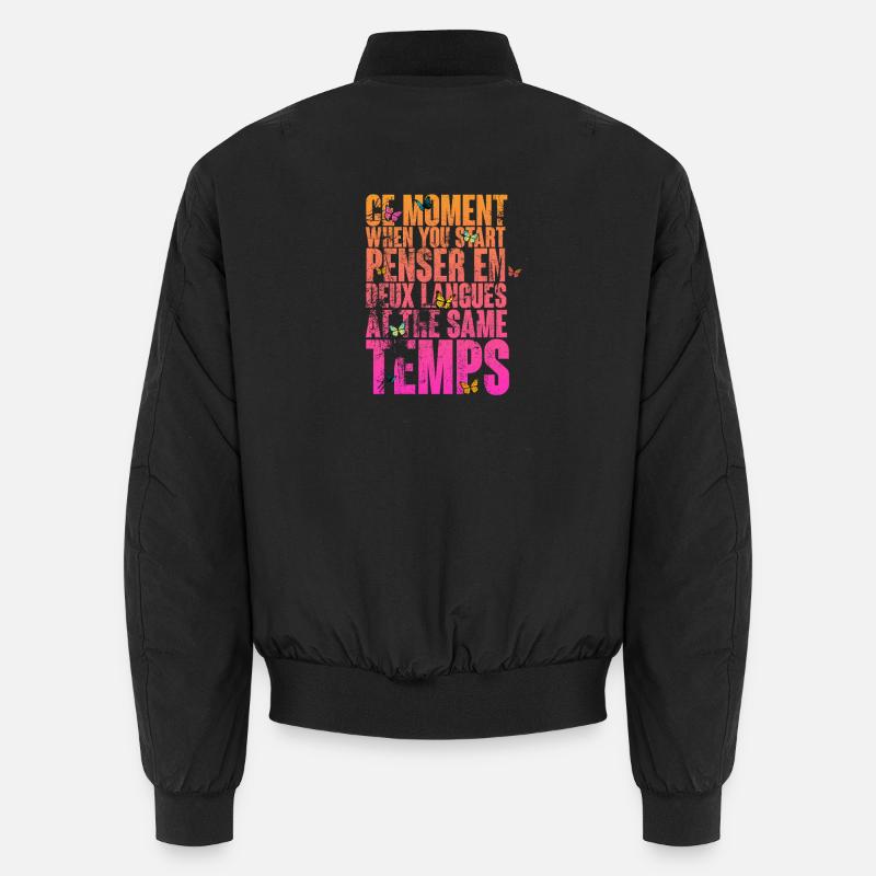COOL SAYING FOR MULTILINGUALS, INTERNATIONAL - Unisex Bomber Jacket - black