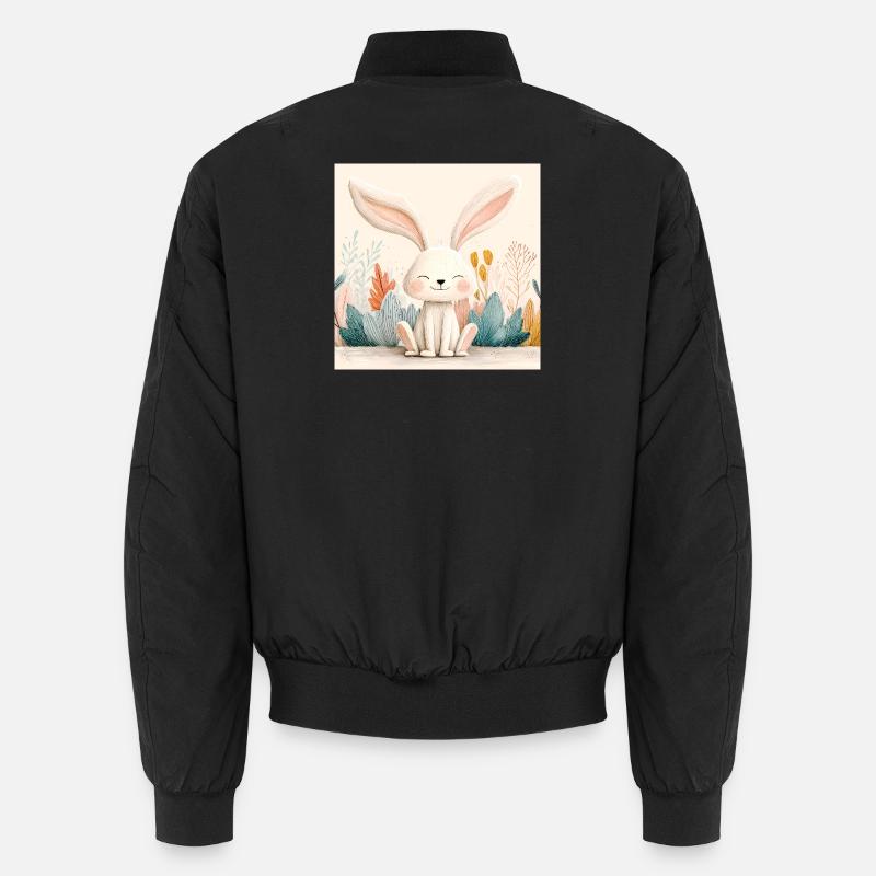Cute Bunny with Pastel Vegetation Unisex Bomber Jacket