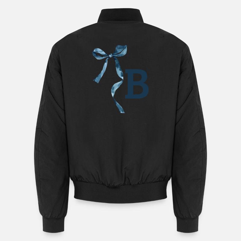 Monogramm b Geschenkidee - Unisex Bomberjacke - Schwarz