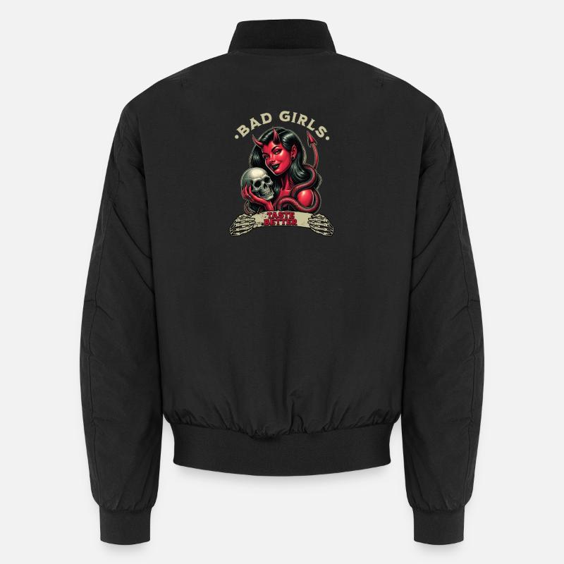 Böse Mädchen schmecken besser Tätowierte Mädchen B Unisex Bomberjacke