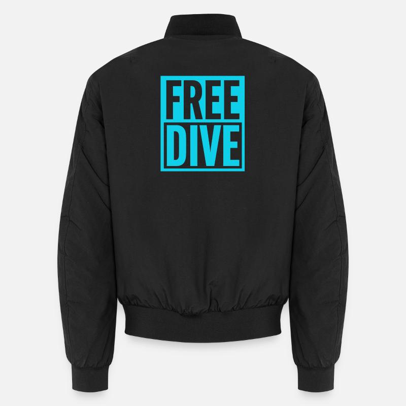 FREE DIVE Kühnes typografisches, lebendiges Design Unisex Bomberjacke