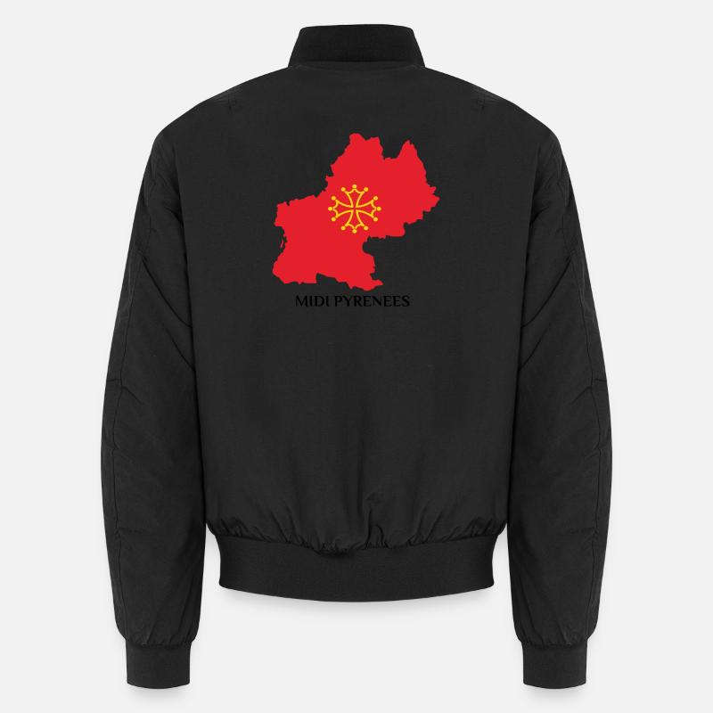 Map of the Midi-Pyrénées - Unisex Bomber Jacket - black