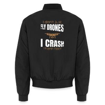 I dont just fly drones I crash them too - Unisex Bomberjacke - Schwarz - Hinten - AI Model Male 185 light (185cm)
