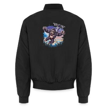 Gorilla Drone Kids Funny - Unisex Bomber Jacket - black - Back - AI Model Male 185 light (185cm)