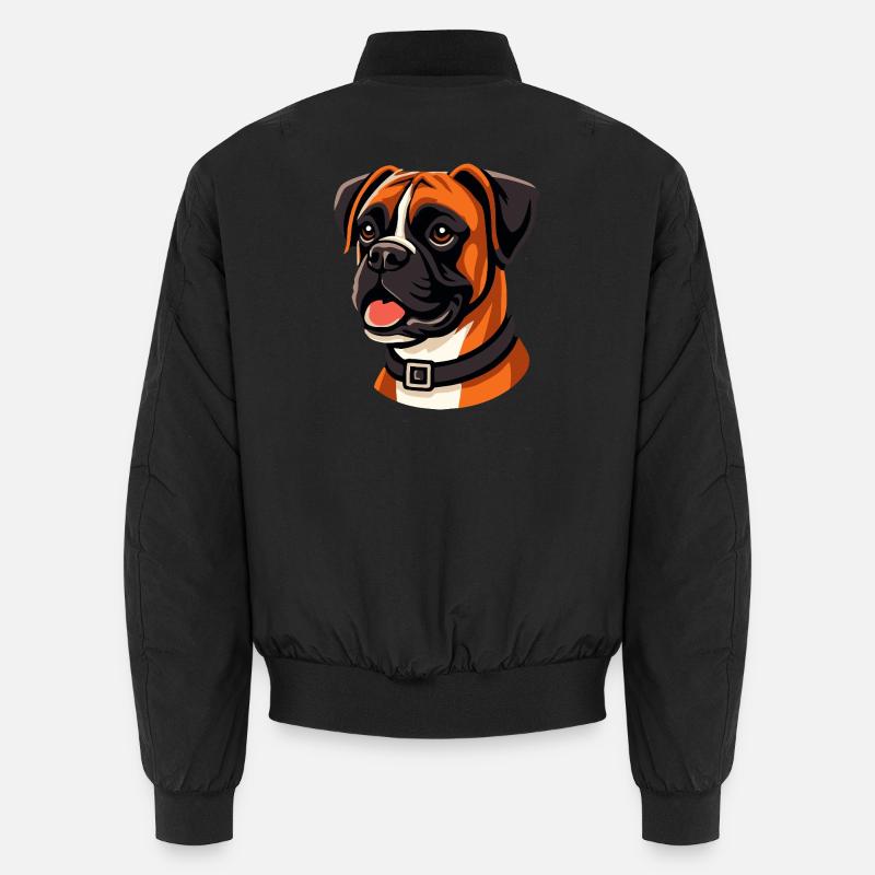 Expressive Boxer Dog Portrait Unisex Bomber Jacket