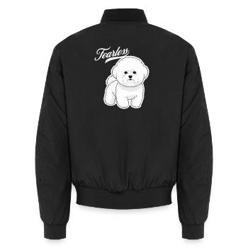 Poodle Courage - Unisex Bomber Jacket - black - Back - AI Model Male 185 light (185cm)
