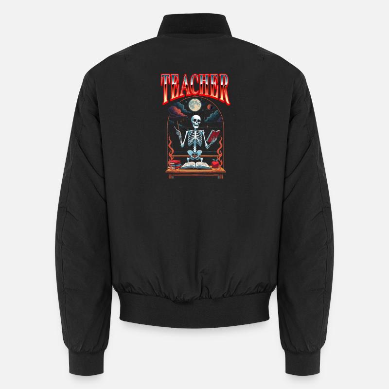 teacher Halloween teacher educator - Unisex Bomber Jacket - black