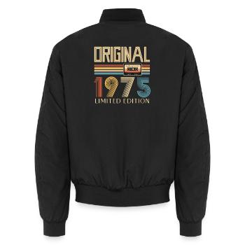 50. Geburtstag Original 1975 50 Jahre alt Geschenk - Unisex Bomberjacke - Schwarz - Hinten - AI Model Male 185 light (185cm)