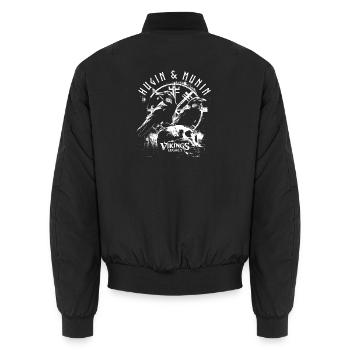 Hugin et Munin - Bomber unisexe - noir - Dos - AI Model Male 185 light (185cm)
