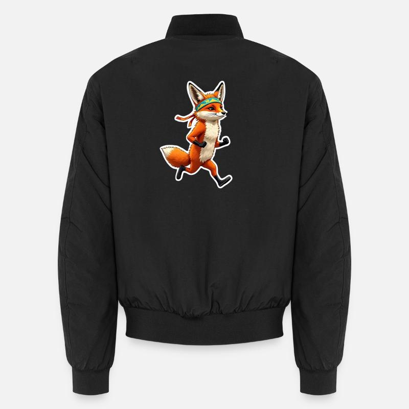 Let ́s run, Fox - Unisex Bomber Jacket - black