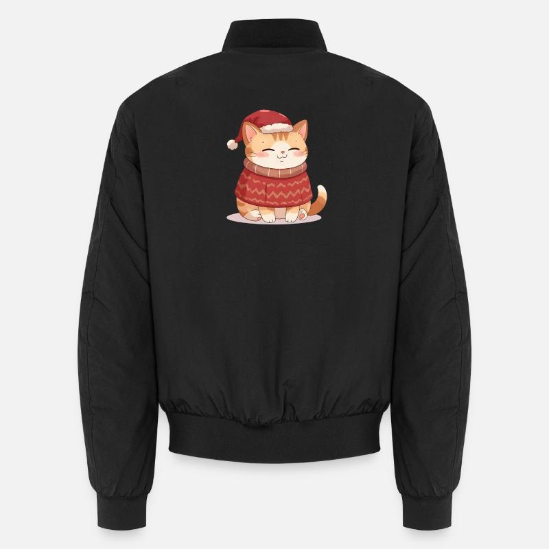 Anime Katze im Weihnachtspullover - Christmas  Unisex Bomberjacke