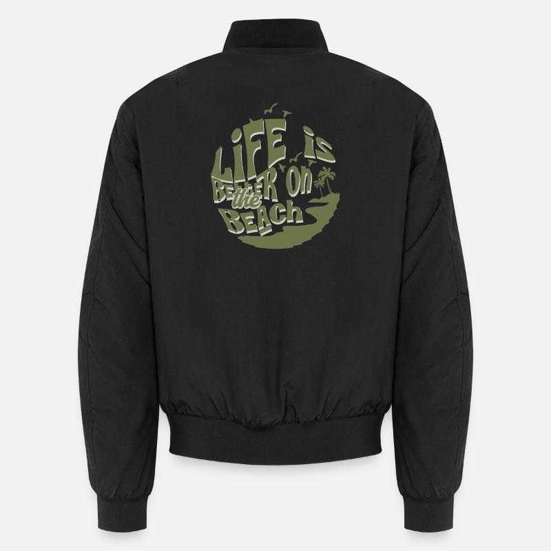 Life on the beach - Unisex Bomber Jacket - black
