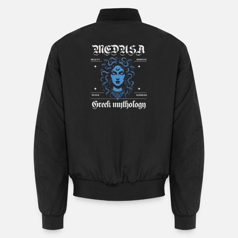 Mythological Medusa Design - Unisex Bomber Jacket - black
