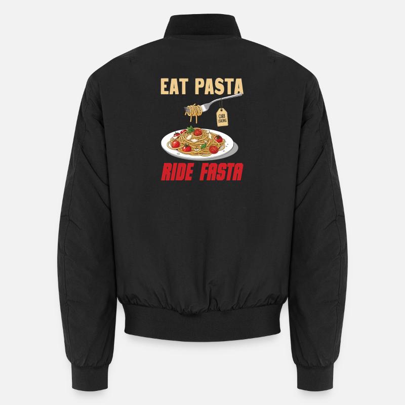 Lebenslust Pasta Illustration - Unisex Bomberjacke - Schwarz