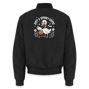 Just a Spooky Goose - Unisex Bomber Jacket - black - Back - AI Model Male 185 light (185cm)