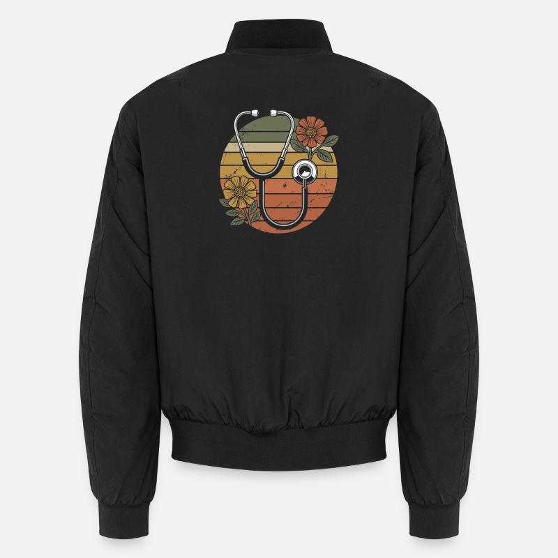 Retro Arzt Stethoskop Unisex Bomberjacke