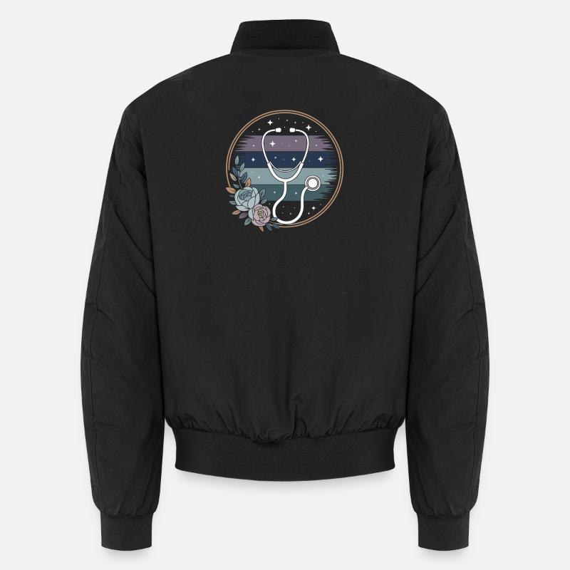Stethoskop Arzt Medizin - Unisex Bomberjacke - Schwarz