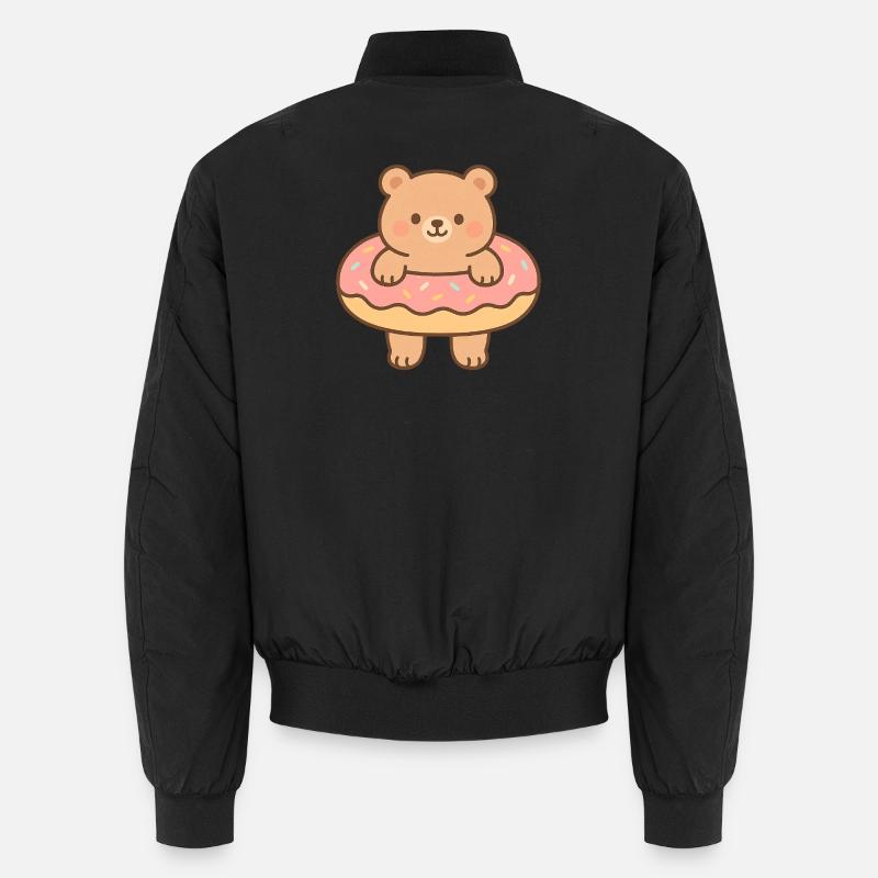 Little Floating Bear - Unisex Bomber Jacket - black
