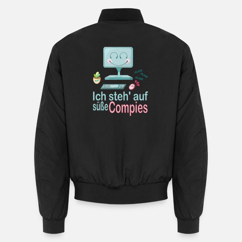 Ich steh' auf süße Computer - Unisex Bomberjacke - Schwarz