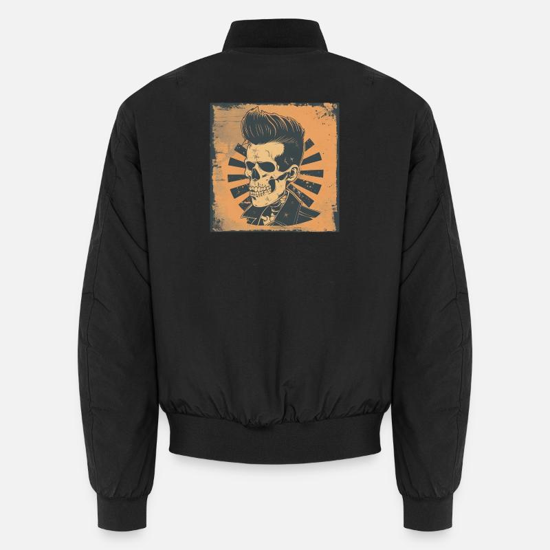 Hip Skull with Rockabilly Style - Unisex Bomber Jacket - black