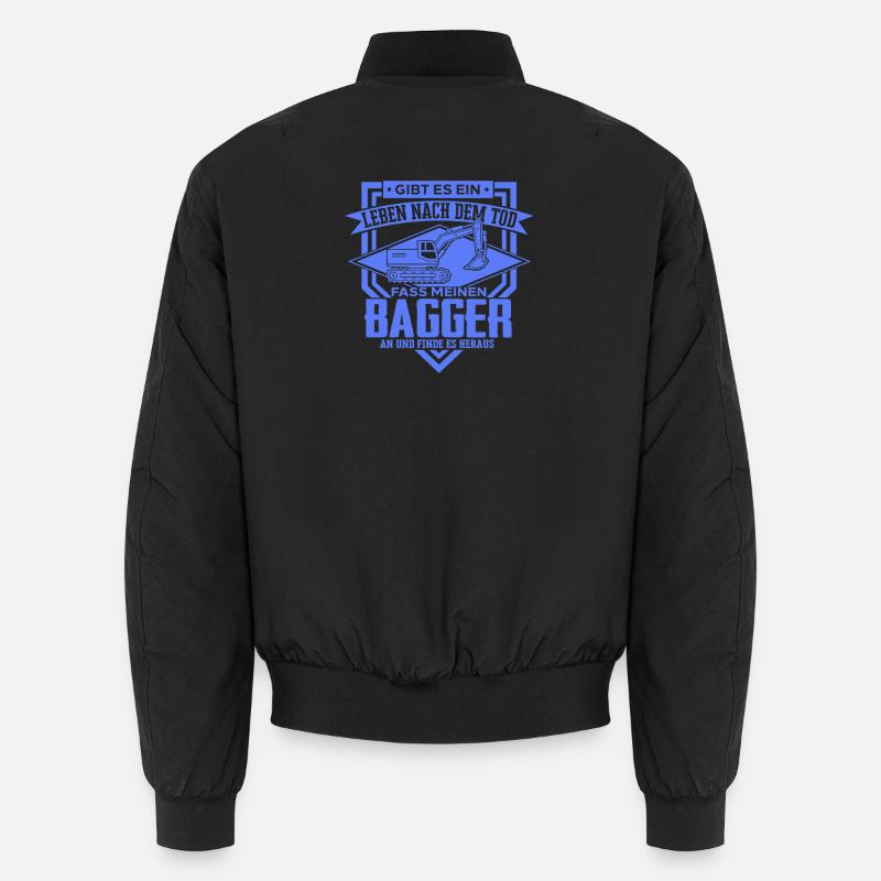 Baggerfahrer Sprüche Baugeräteführer Hochbau - Unisex Bomberjacke - Schwarz