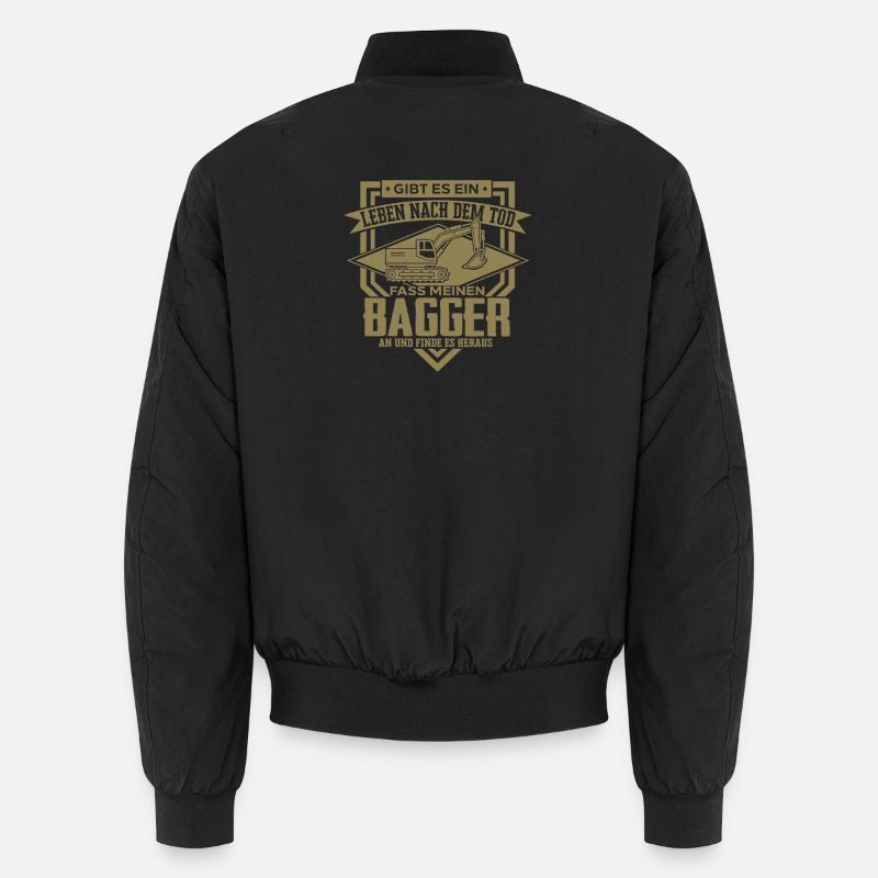 Baggerfahrer Sprüche Baugeräteführer Hochbau  - Unisex Bomberjacke - Schwarz