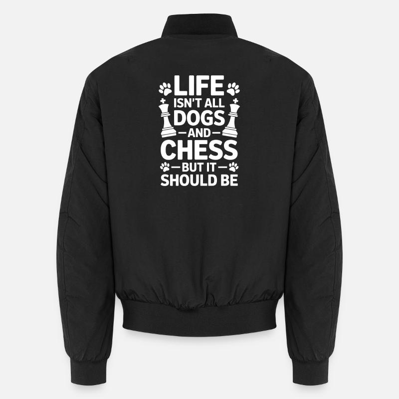 Schach Spruch Schachspieler Hunde Schach Geschenk Unisex Bomberjacke