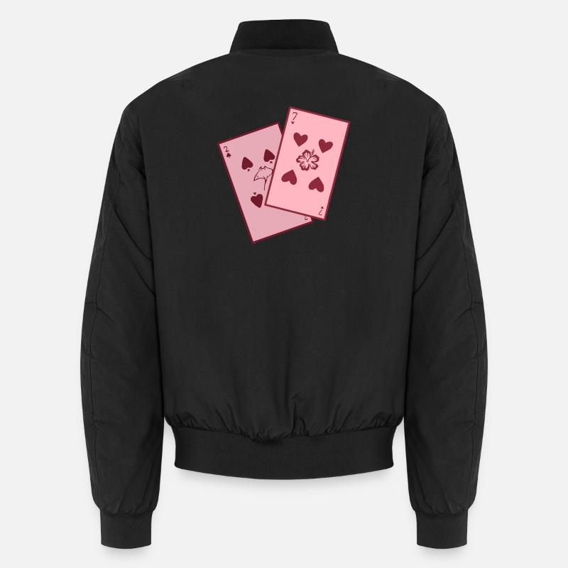 Ocean Style Card Game Illustration - Unisex Bomber Jacket - black