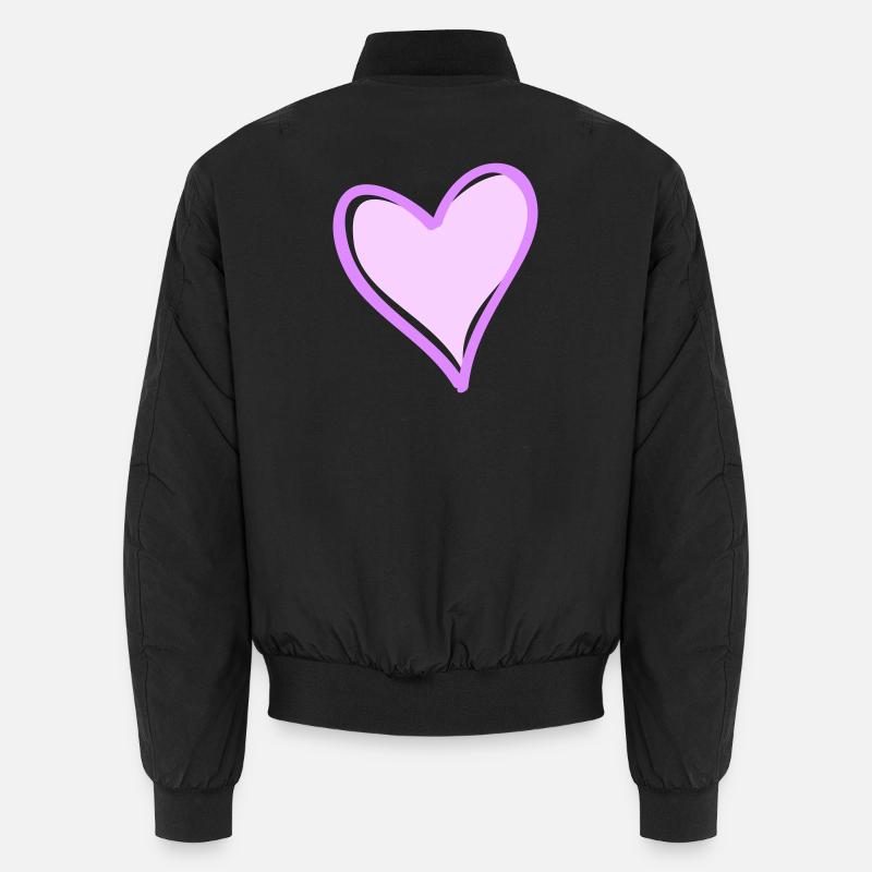 Cœur violet avec contour noir Bomber unisexe