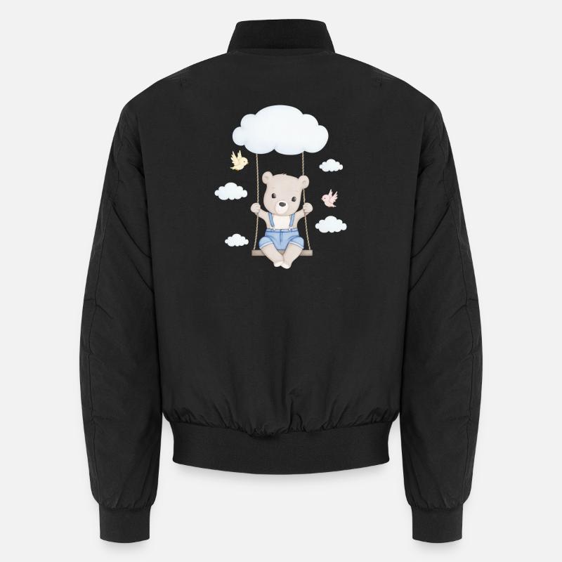 little cute bear on swing Unisex Bomber Jacket