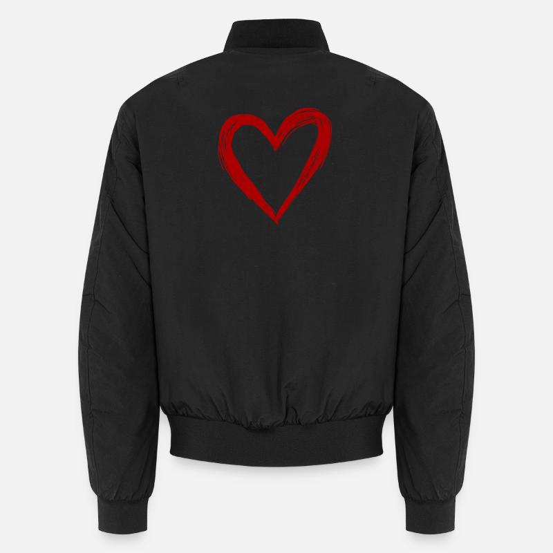 Süßes Handgezeichnetes Rotes Herz Unisex Bomberjacke