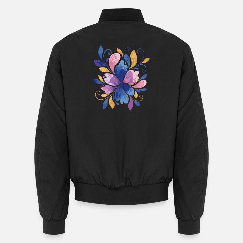 Motif floral élégant de papillons - Bomber unisexe - noir