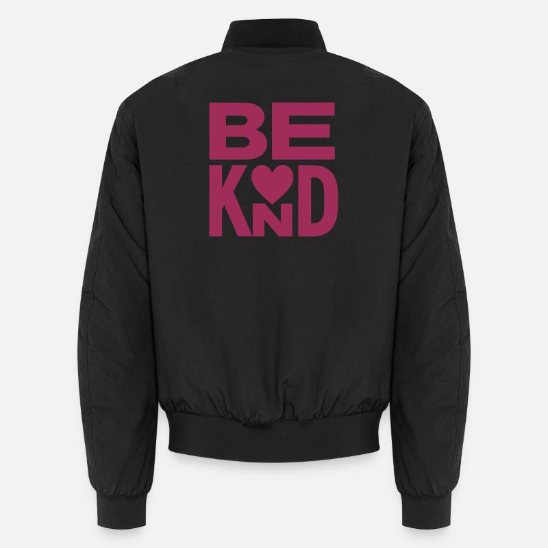 Slogan Be kind with heart - couleur variable Bomber unisexe