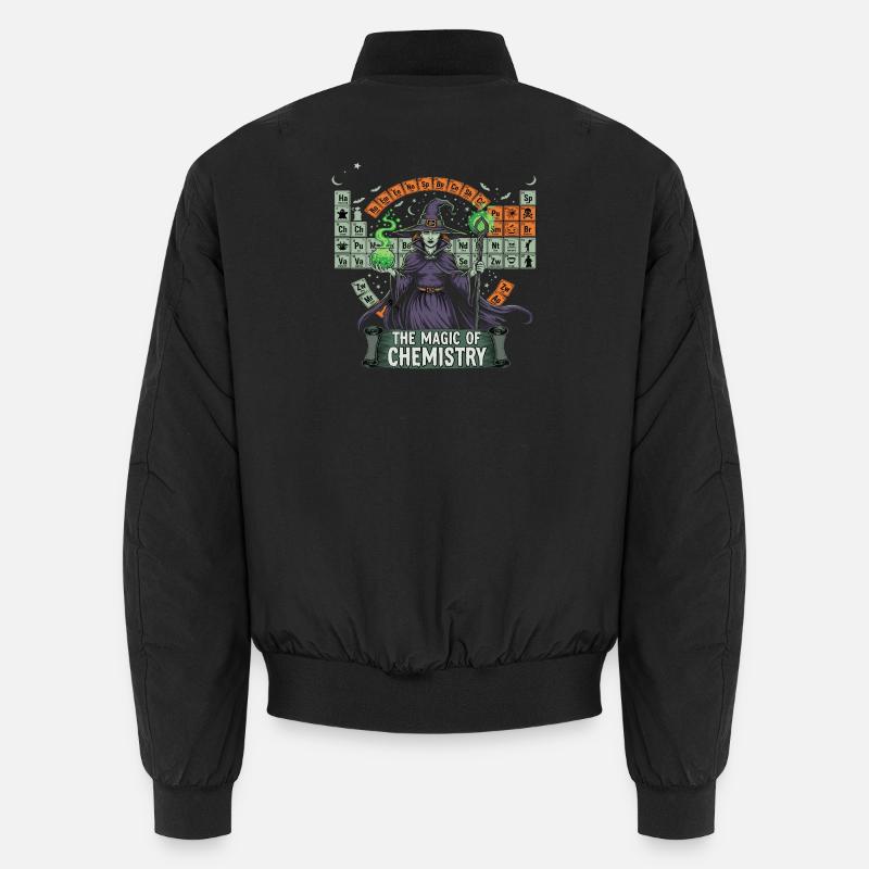 Witch with Potions and Periodic Table Unisex Bomber Jacket