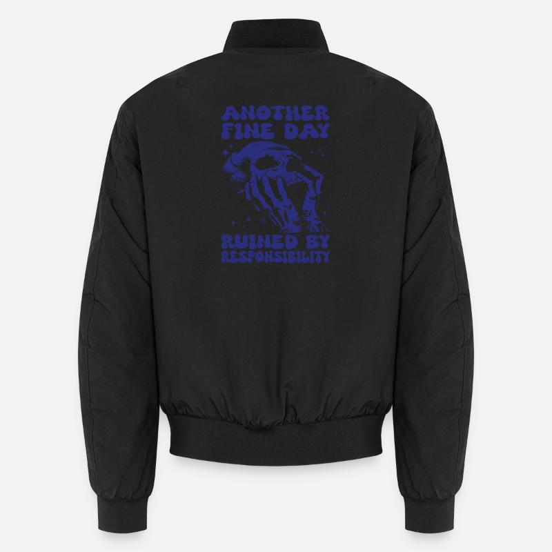 gallows humor skeleton skull - Unisex Bomber Jacket - black