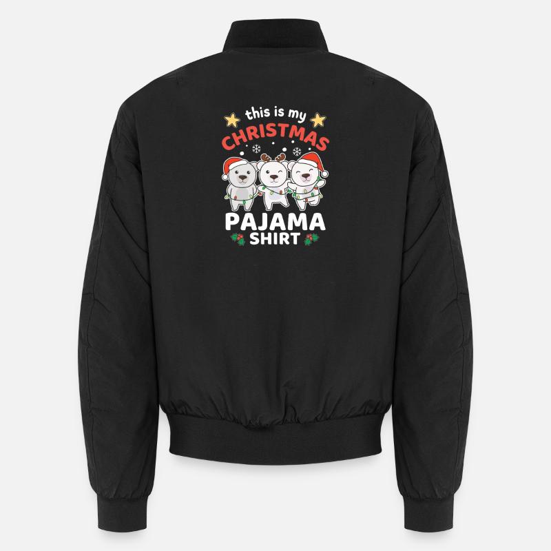 Weihnachten Eisbär Weihnachts Schlafanzug Unisex Bomberjacke