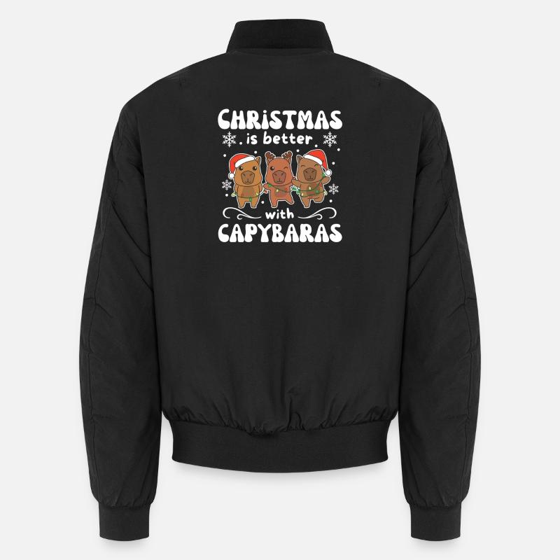 Weihnachten ist besser mit Capybaras Unisex Bomberjacke