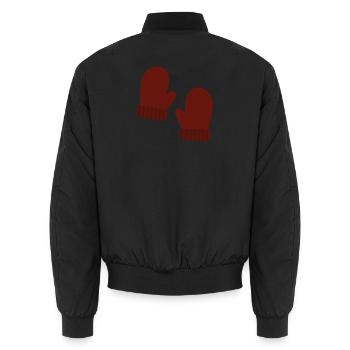 Illustration de mitaines d’hiver confortables - Bomber unisexe - noir - Dos - AI Model Male 185 light (185cm)