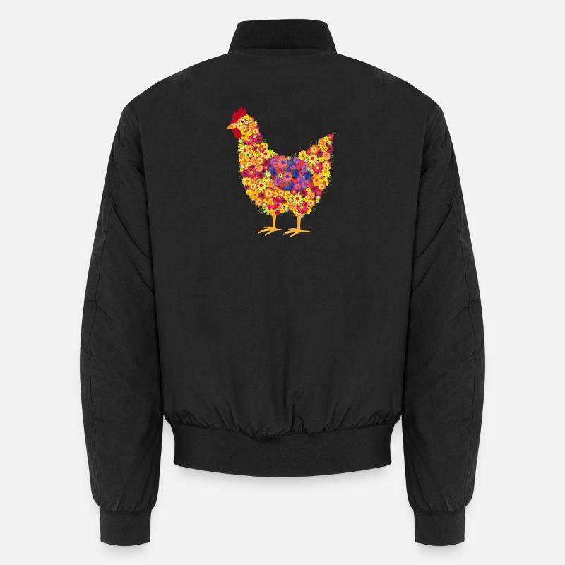 Fleur Poulet Jeu Coloré De Couleurs Bomber unisexe