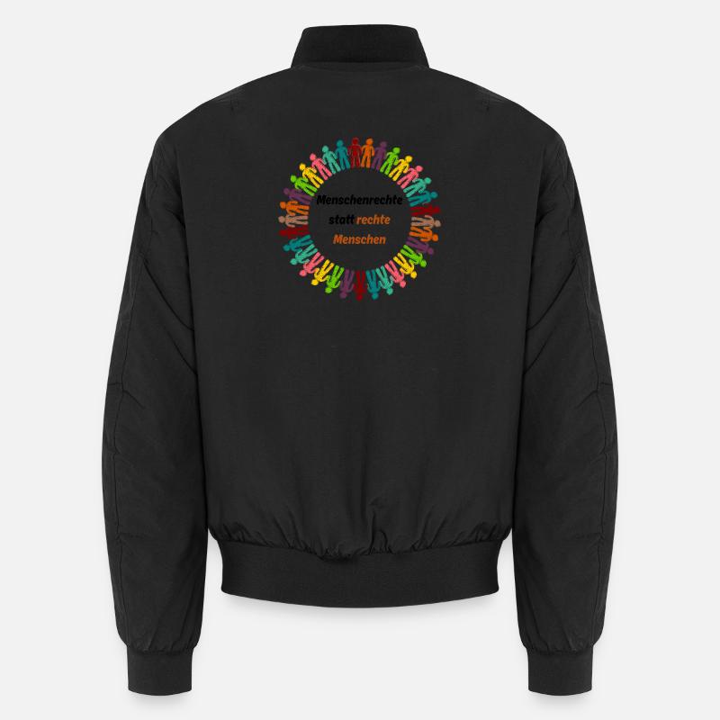 Menschenrechte statt rechte Menschen schwarz Unisex Bomberjacke
