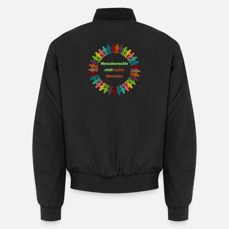 Human rights instead of right-wing people green Unisex Bomber Jacket