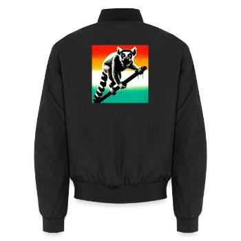 Lemur - Unisex Bomber Jacket - black - Back - AI Model Male 185 light (185cm)