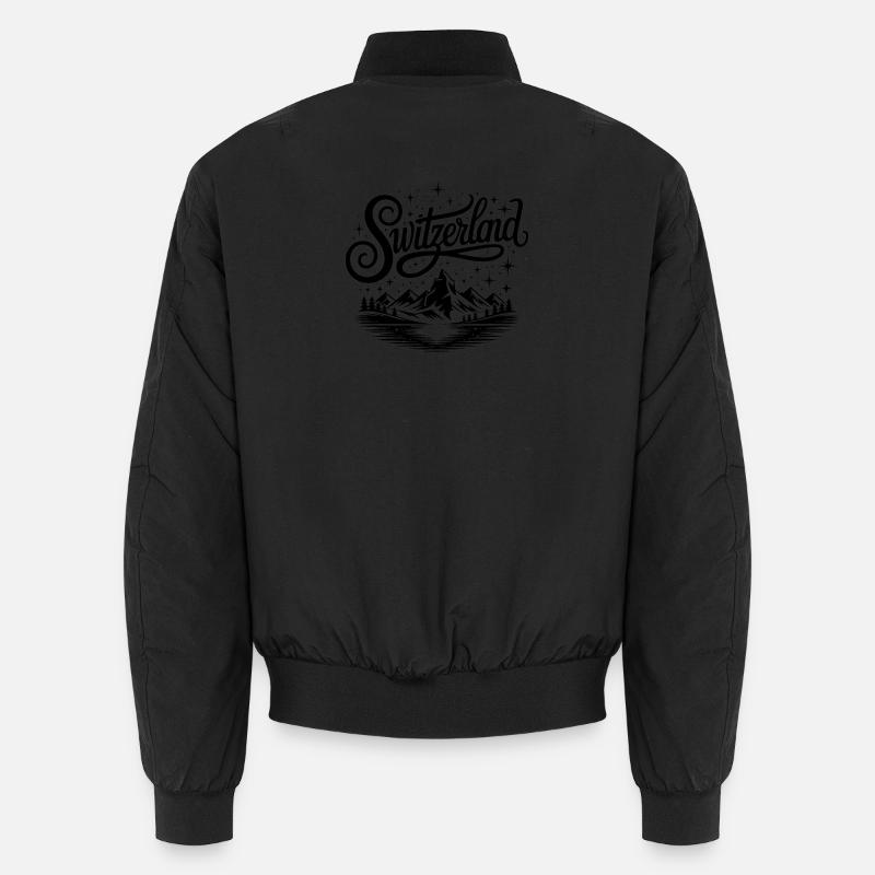 Switzerland - Souvenir Design - Unisex Bomber Jacket - black