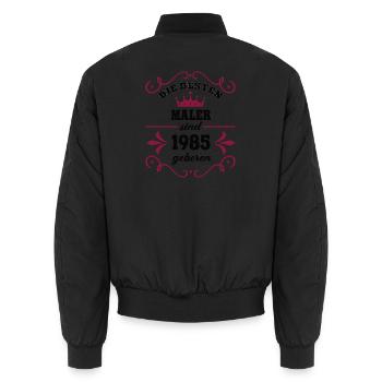 Peintre Anniversaire Né en 1985 Peintre Collègues - Bomber unisexe - noir - Dos - AI Model Male 185 light (185cm)